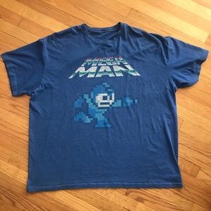 Megaman Pixel 8Bit Men's T Shirt 2XL Capcom Blue